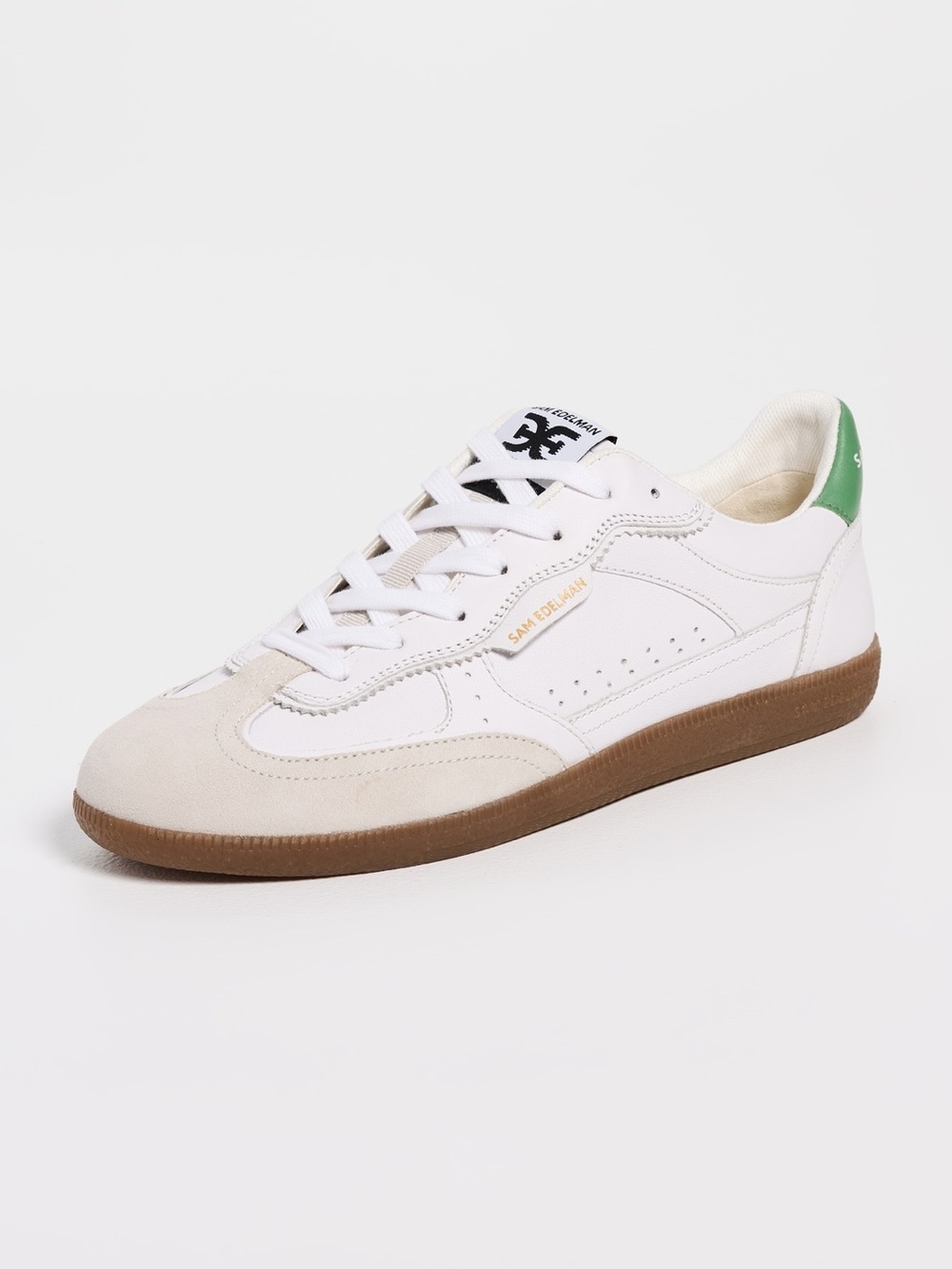 Sam Edelman White & Green Kallen Skater Sneaker Like New in Box! 9.5M Round Toe - Picture 2 of 16